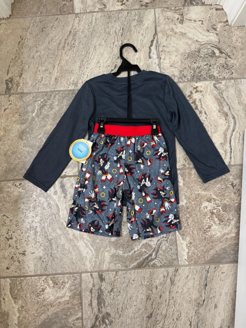NWT Size Small (6-7) Shadow the Hedgehog Kids Pajama Set -